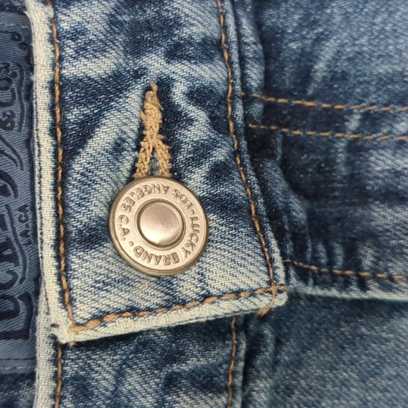 Lucky Brand Pins Aztec High Rise cropped embroidered Jeans Size 25 - Picture 5 of 12